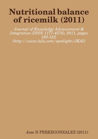 Nutritional balance of ricemilk (2011)