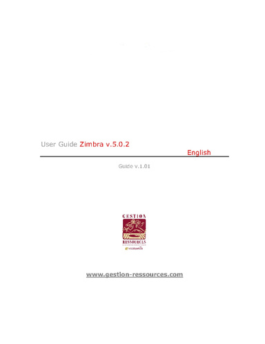 Guide utilisateur Zimbra 5.0.6 (English)