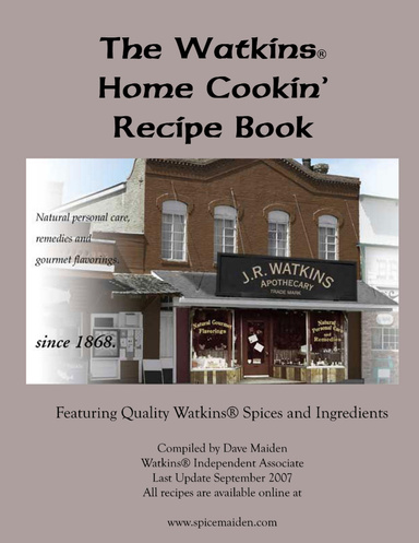 Watkins Home Cookin' Recipe Book