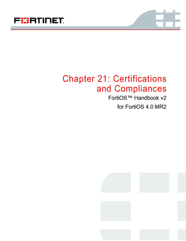 FortiOS Handbook V2, Chapter 21: Certifications and Compliances