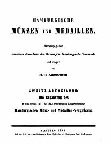 Hamburgische Münzen und Medaillen - II