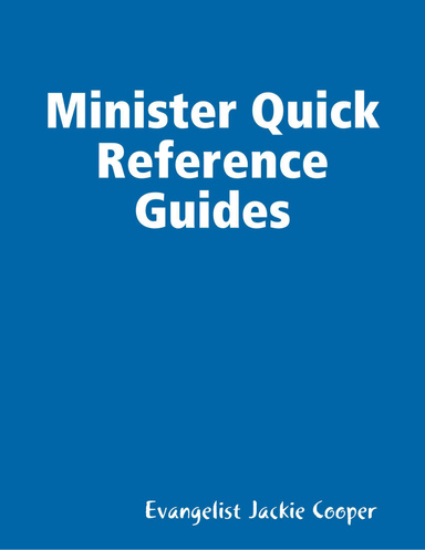 Minister Quick Reference Guides