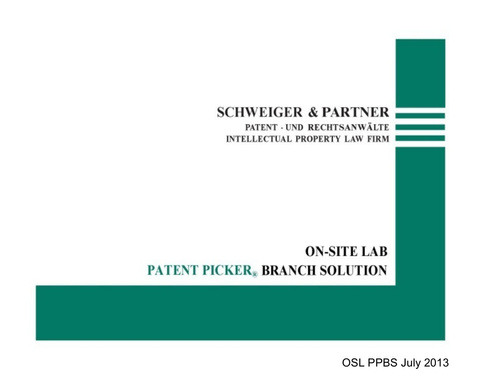On-Site Lab Patent Picker Branch Solution 07/2013