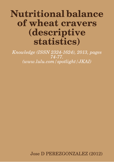 Nutritional balance of wheat cravers descriptives
