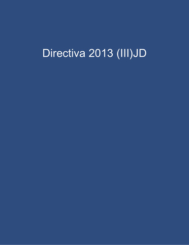Directiva 2013( III ) JD