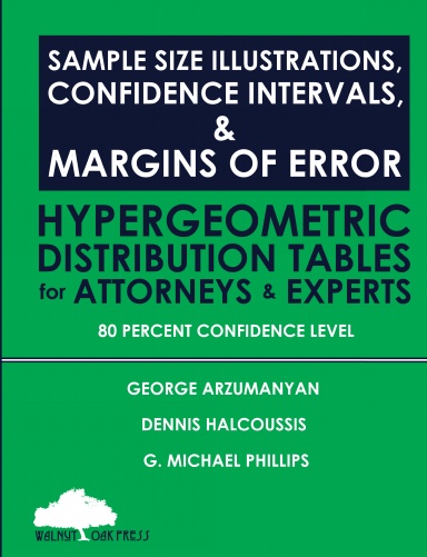 Sample Size Illustrations, Confidence Intervals, & Margins of Error: Hypergeometric Distribution Tables for Attorneys & Experts: 80 Percent Confidence Level