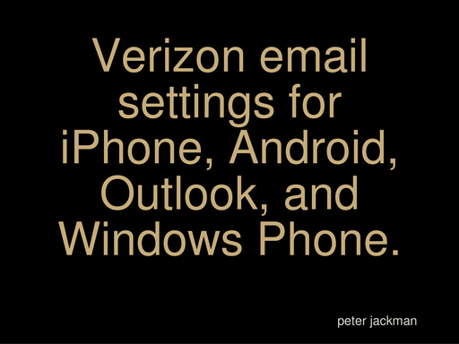 Verizon;email;setting
