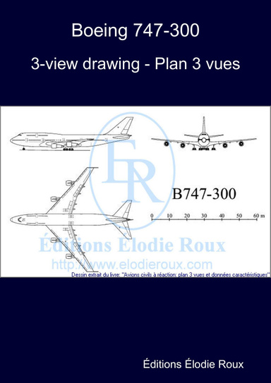 3-view drawing - Plan 3 vues - Boeing 747-300