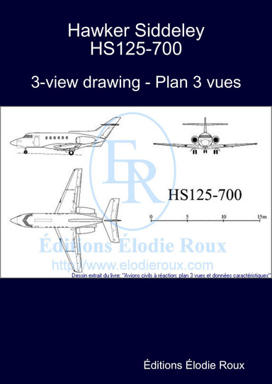 3-view drawing - Plan 3 vues - Hawker Siddeley HS125-700