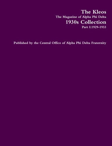 The Kleos 1930s Collection Part I:1929-1933