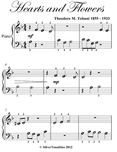 Hearts And Flowers Beginner Piano Sheet Music Pdf