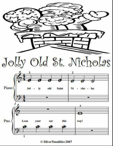 Jolly Old Saint Nicholas Beginner Tots Piano Sheet Music Pdf