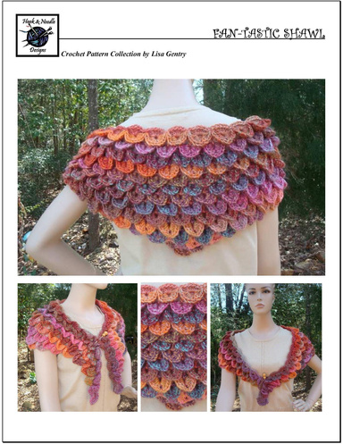 Fan Tastic Shawl - Crochet Pattern Crocodile Stitch
