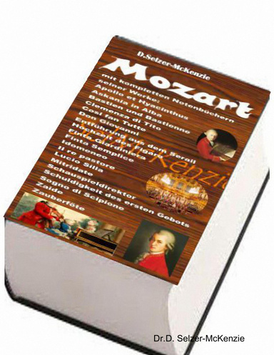 Mozart - mit Notenbüchern aller seiner Werke