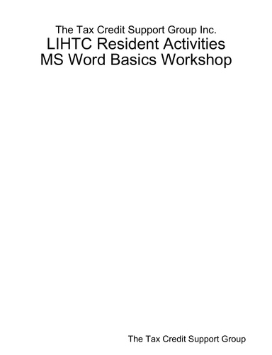 MS Word Basics Workshop_ebook