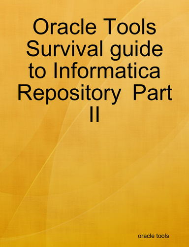 Oracle Tools Survival guide to Informatica Repository  Part II
