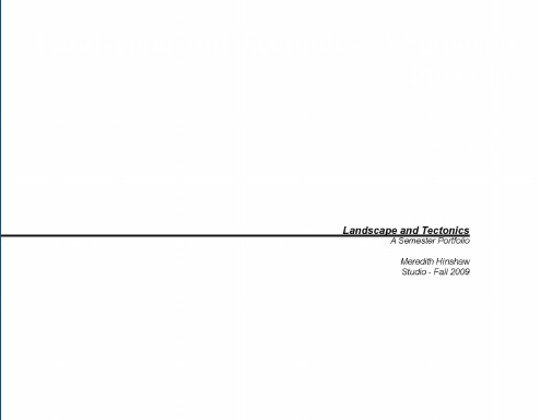 Landscape and Tectonics: A Semester Portfolio
