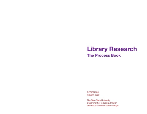 Library Research: The Process Book
