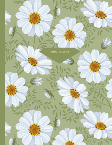 365 Daily Journal - Daisy Green Cover 11"x 8.5" Paperback Dated Perpetual Annual Planner 370 pages