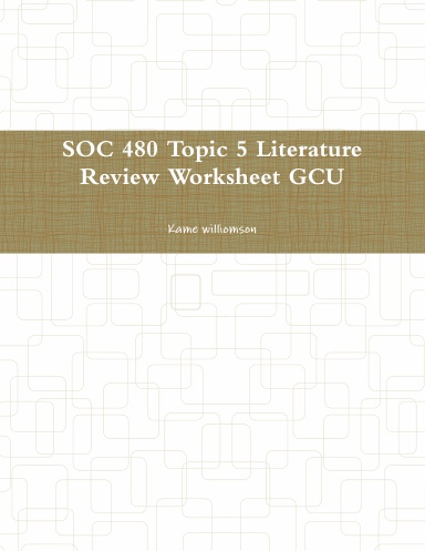 literature review week 6 gcu