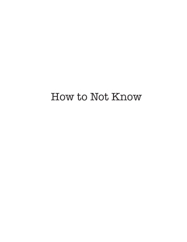 How to Not Know