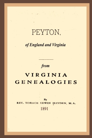 PEYTON, of England and Virginia
