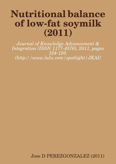 Nutritional balance of low-fat soymilk, 2011