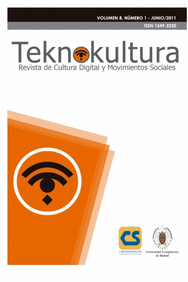 Teknokultura: revista de cultura digital y movimientos sociales. Volumen 8 - Número 1