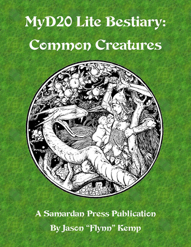 MyD20 Lite Bestiary: Common Creatures