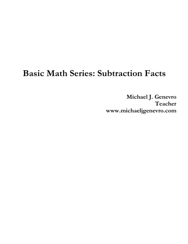 Basic Math Series: Subtraction Facts