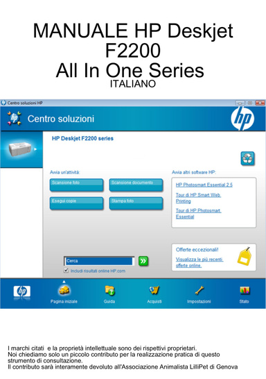 HP Deskjet F2200 All In One Series ITALIANO