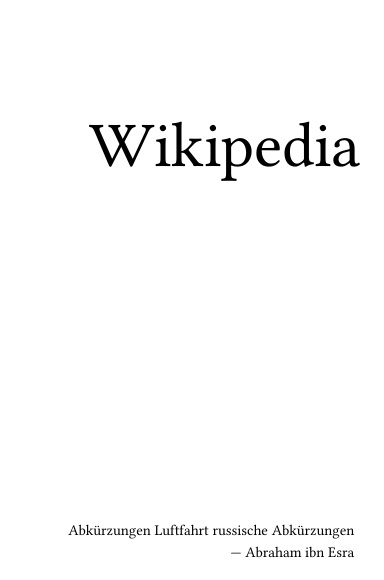 Volume 0048, Abkürzungen Luftfahrt russische Abkürzungen --- Abraham ibn Esra