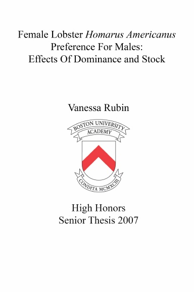 Female lobster Homarus americanus preference for males: effects of dominance and stock