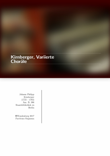 Kirnberger, Variierte Choräle (black and white edition)