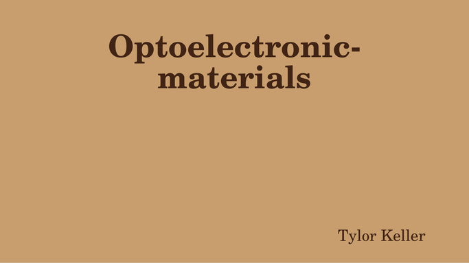 Optoelectronic-materials