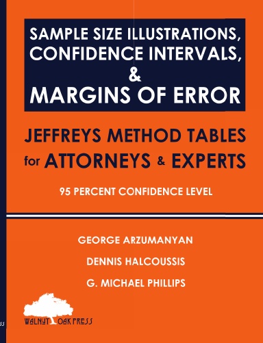 Sample Size Illustrations, Confidence Intervals, & Margins of Error: Jeffreys Method Tables for Attorneys & Experts: 95 Percent Confidence Level