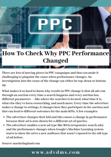 How To Check Why PPC Performance Changed