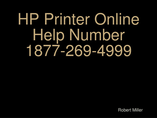 HP Printer Online Help Number 1877-269-4999