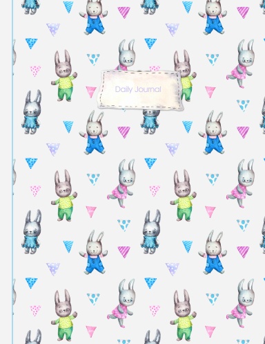 365 Daily Journal - Cute Bunny 11"x 8.5" Paperback Dated Perpetual Annual Planner 370 pages