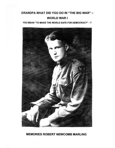 Grandpa What Did You Do In "the Big War" World War I: You Mean to "Make the World Safe for Democracy" ?