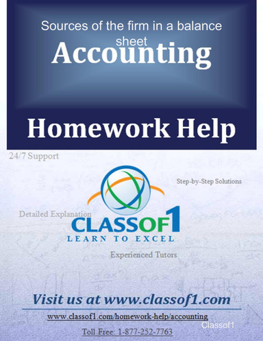 Sources of the firm in a balance sheet