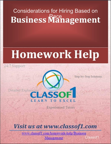 Considerations for Hiring Based on Race