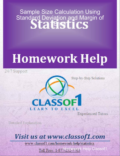 Sample Size Calculation Using Standard Deviation and Margin of Error