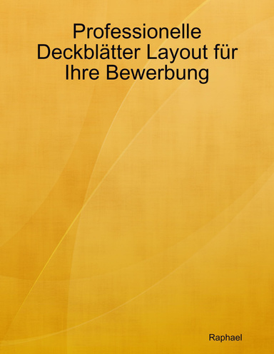 Professionelle Deckblätter Layout für Ihre Bewerbung