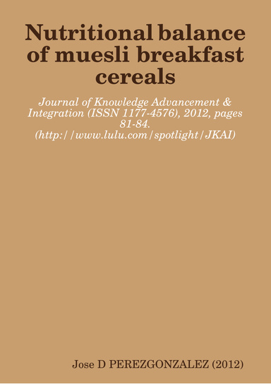 Nutritional balance of muesli breakfast cereals