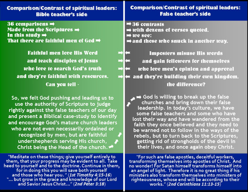 A study of  Bible teachers and  False Teachers