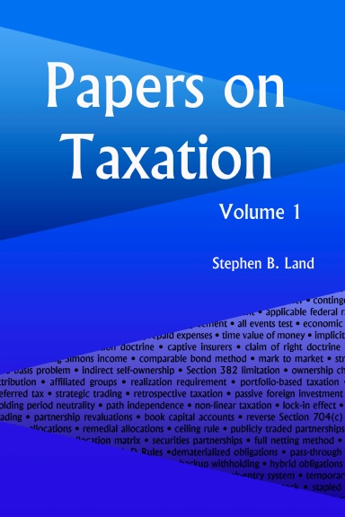 Papers on Taxation Volume 1