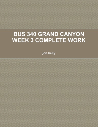 BUS 340 GRAND CANYON WEEK 3 COMPLETE WORK