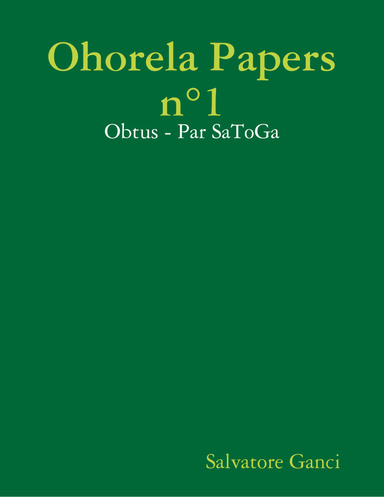 Ohorela Papers n°1 - Obtus - Par SaToGa