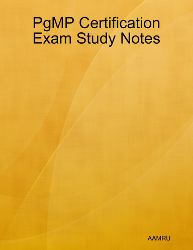 PgMP Certification Exam Study Notes